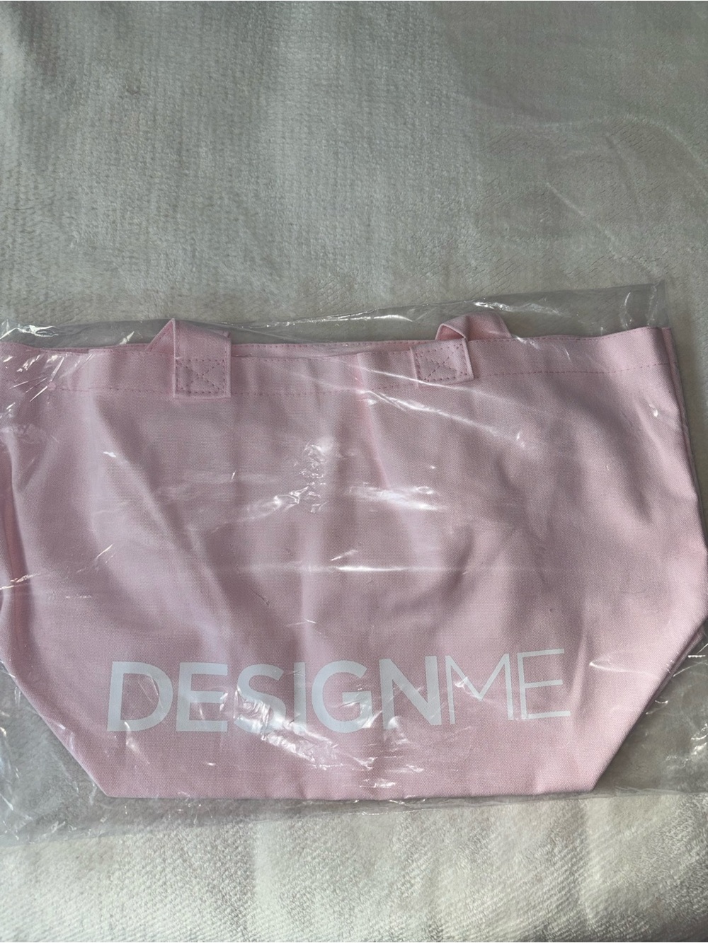 DESIGNME Pink Canvas Tote Bag - Women's Everyday Shoulder Bag